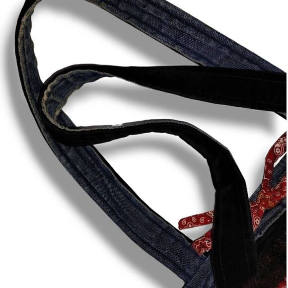 Timi‎ & Leslie Womens Bag Medium Velvet Western Cowboy Denim Tote Black Purse - Picture 9 of 10